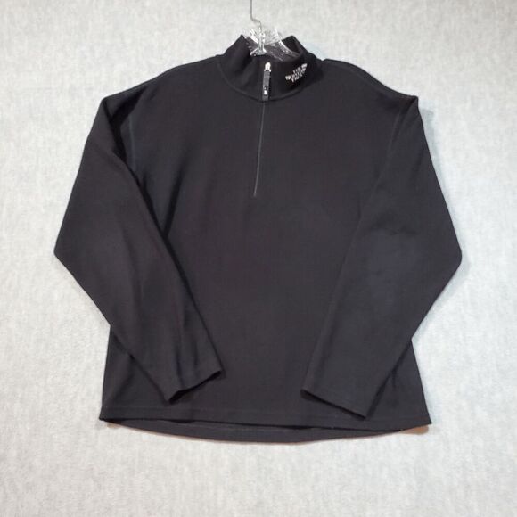 The North Face Sweater Mens Small Black Athletic Fit Logo 1/4 Zip Pullover - Picture 1 of 11
